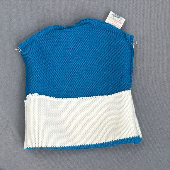 VTG MadHatter Wool Knit Beanie Hat Blue Pink Fair Isle Heart Canada Retro 80s OS - Picture 14 of 16